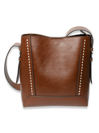 Colette-Ladies Leather Tote bag, Cognac