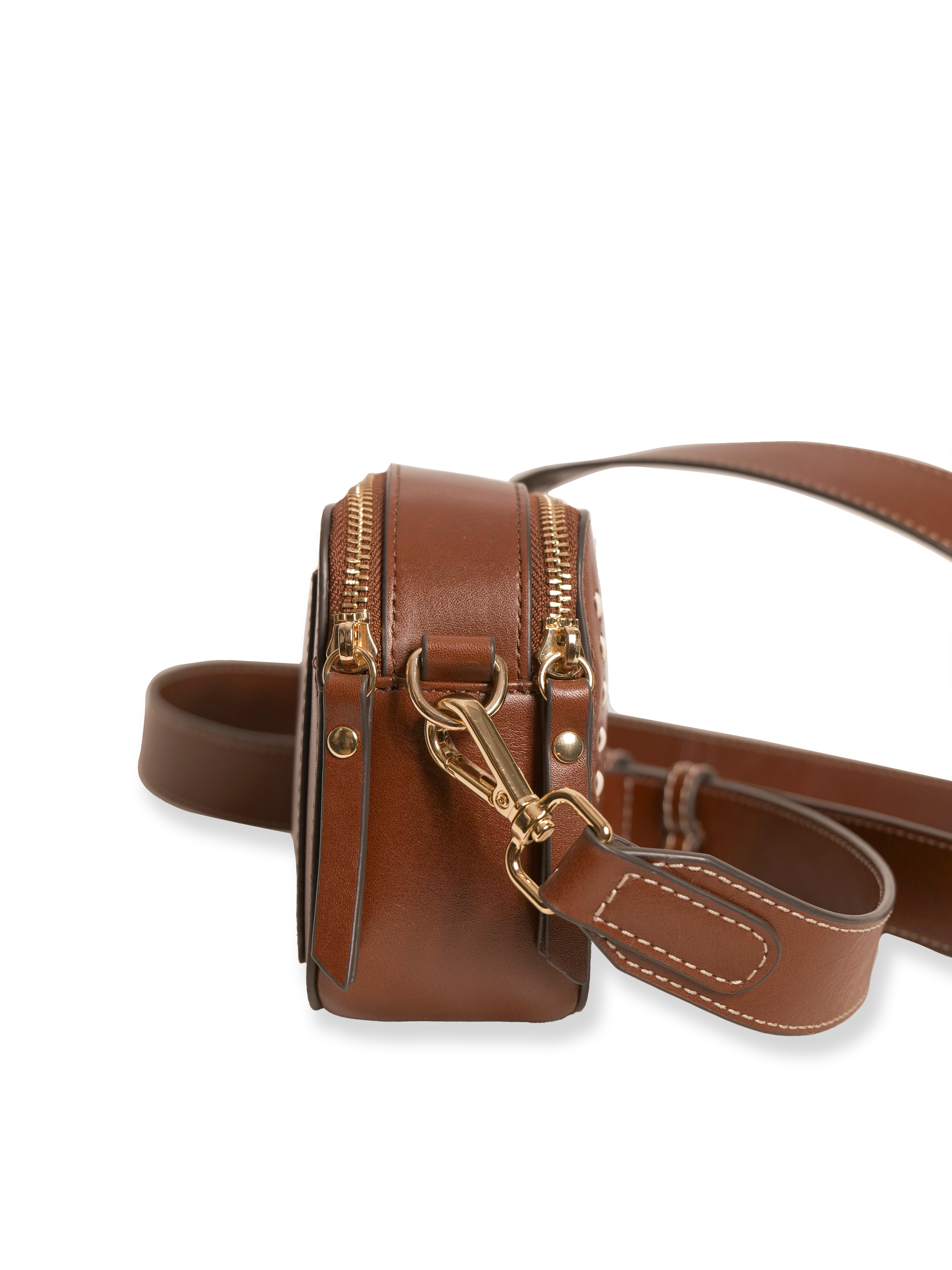 Odette -Ladies Leather Crossbody bag, Cognac