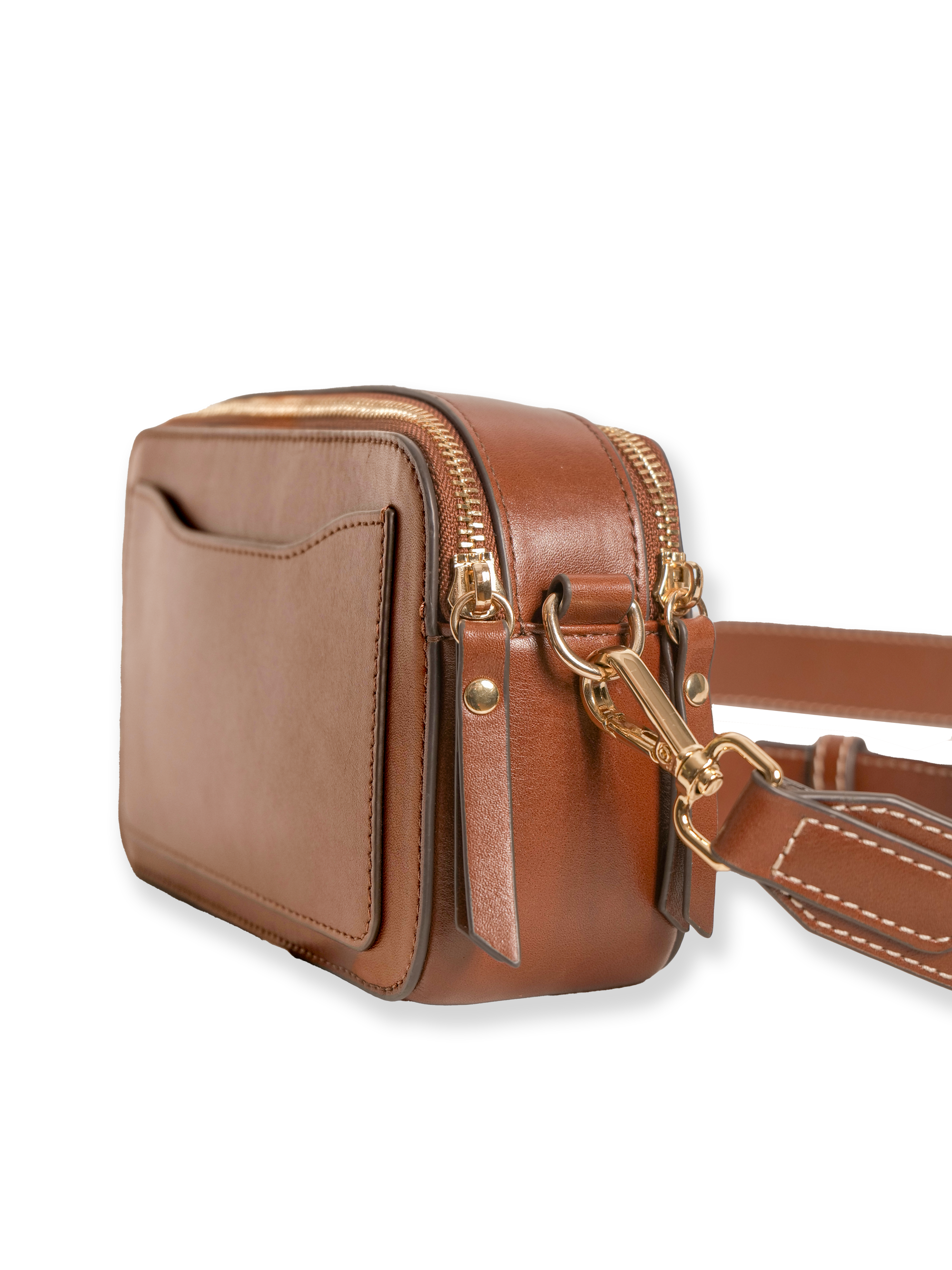 Odette -Ladies Leather Crossbody bag, Cognac