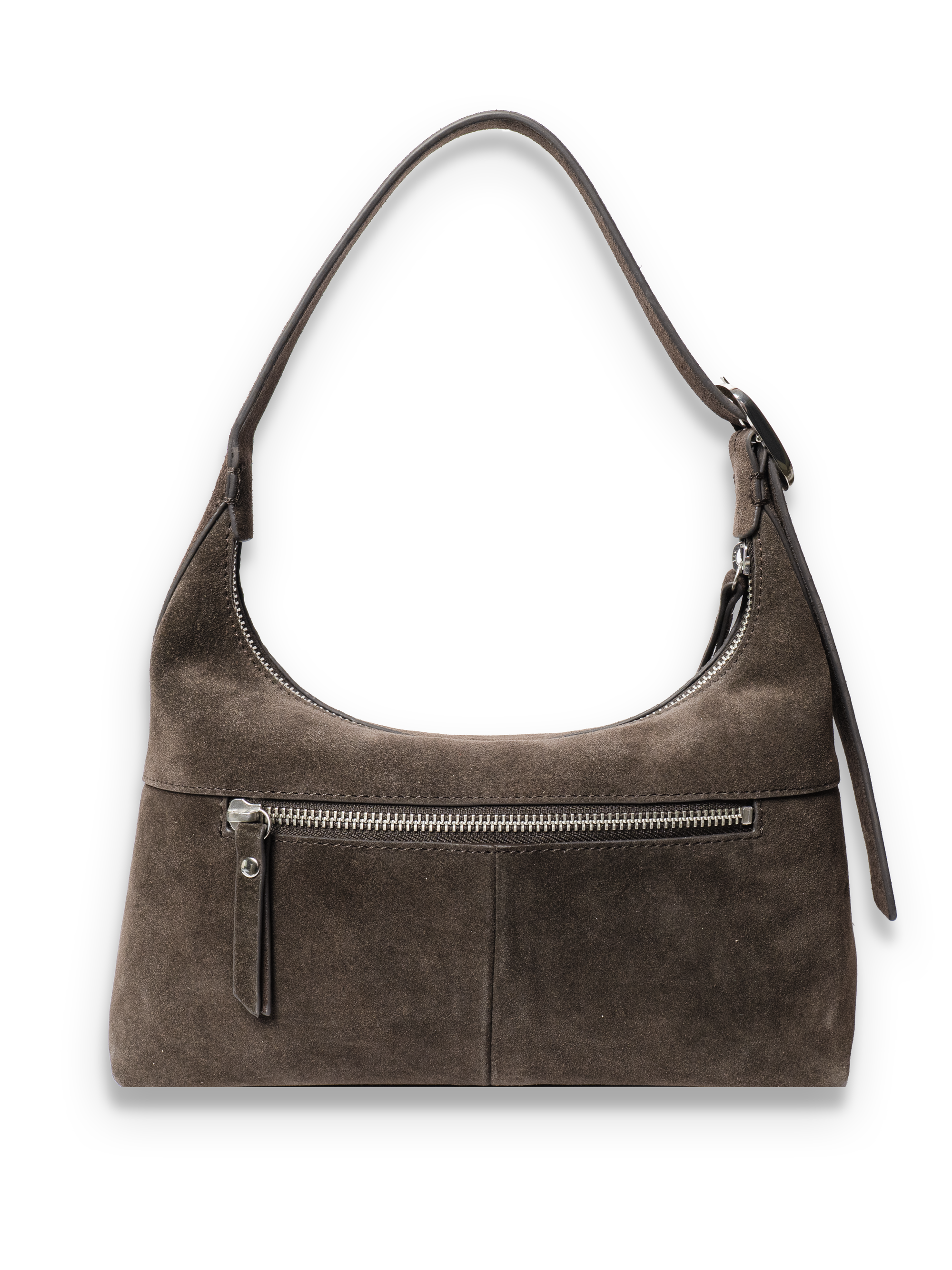 Camille -Ladies suede leather hobo bag, Ganache