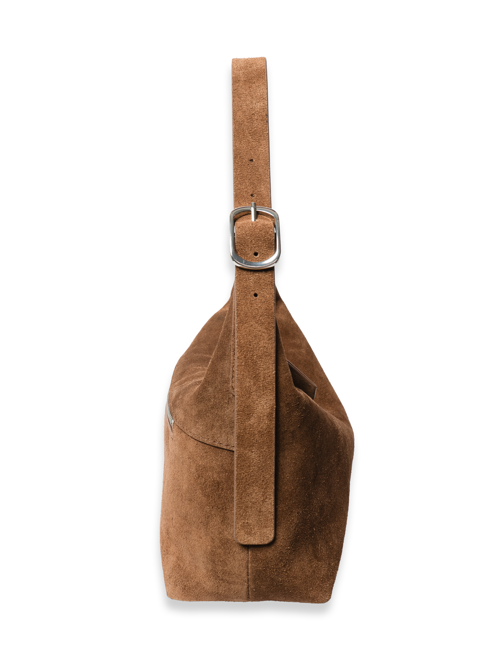 Camille -Ladies suede leather hobo bag, Tan