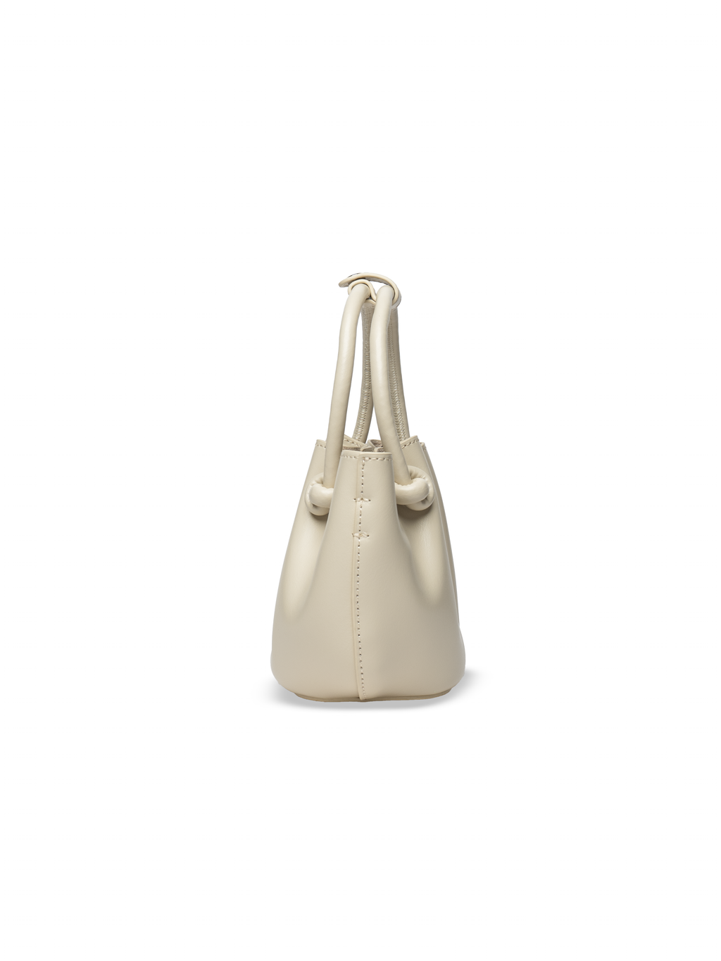 Corda - Ladies Leather Handbag With Knotted Handle I Ivory