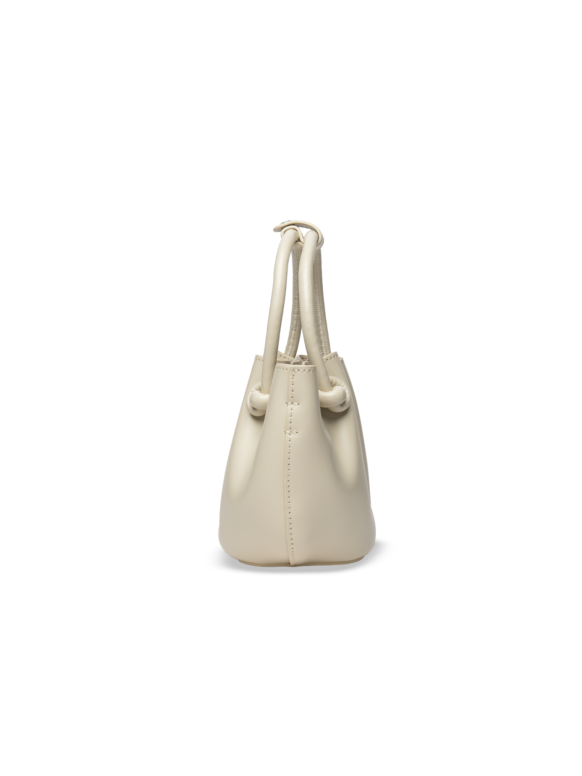 Corda - Ladies Leather Handbag With Knotted Handle I Ivory