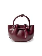 Corda - Ladies Leather Handbag With Knotted Handle I Wine Red