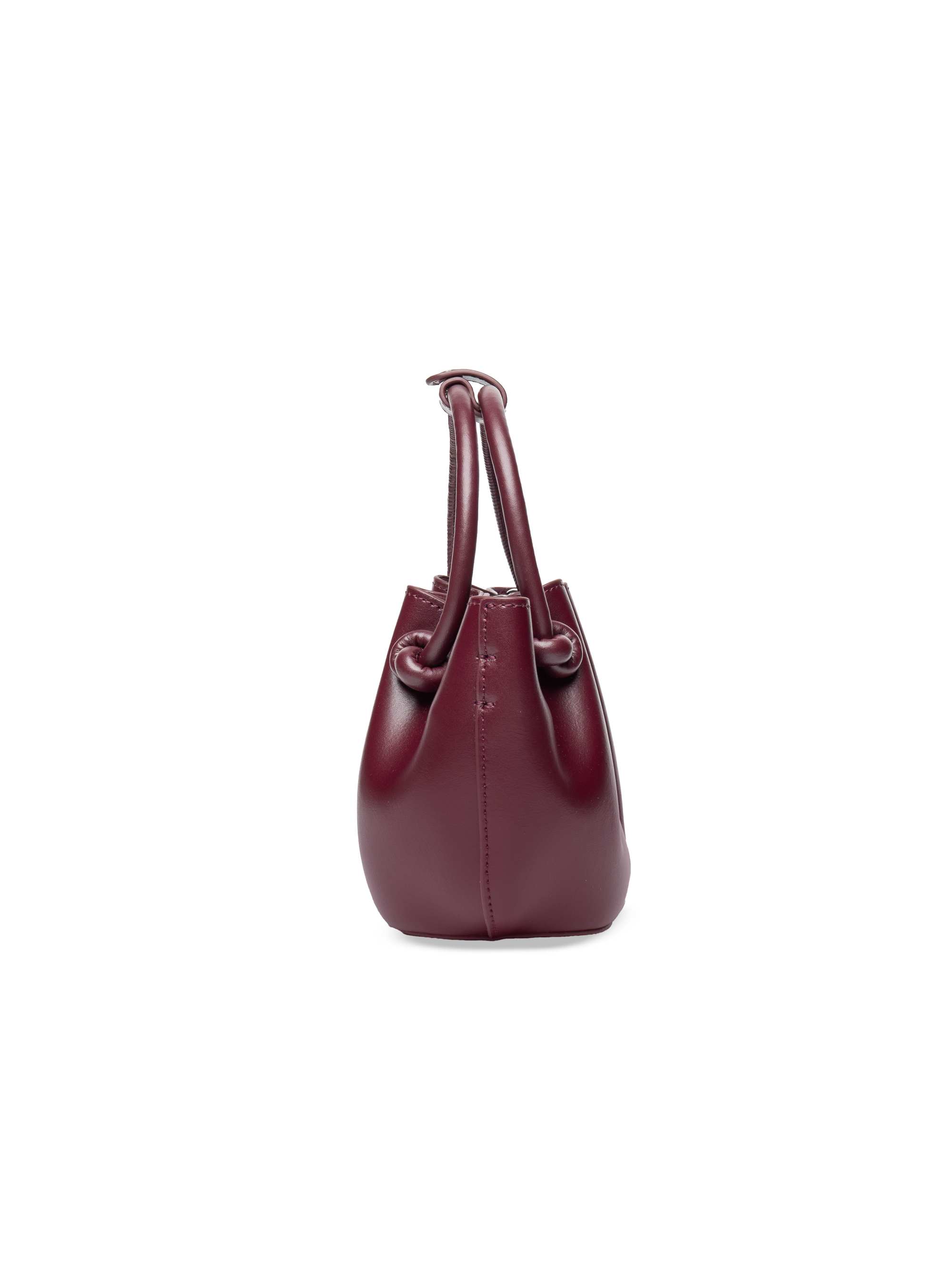 Corda - Ladies Leather Handbag With Knotted Handle I Wine Red