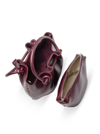 Corda - Ladies Leather Handbag With Knotted Handle I Wine Red