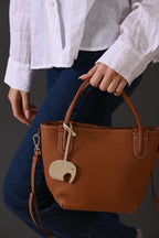 Elara - Ladies Leather Bucket Bag | Tan