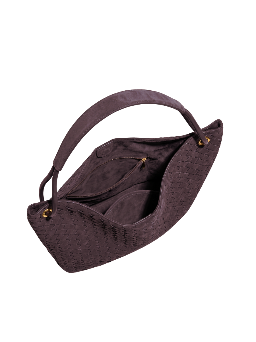 Sia Duo - Ladies Woven Tote Bag , Faux Leather | Espresso