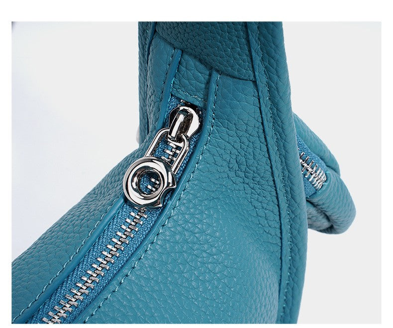 Jolie - Ladies Leather Hobo With Hanging Airpod Case | Teal Blue