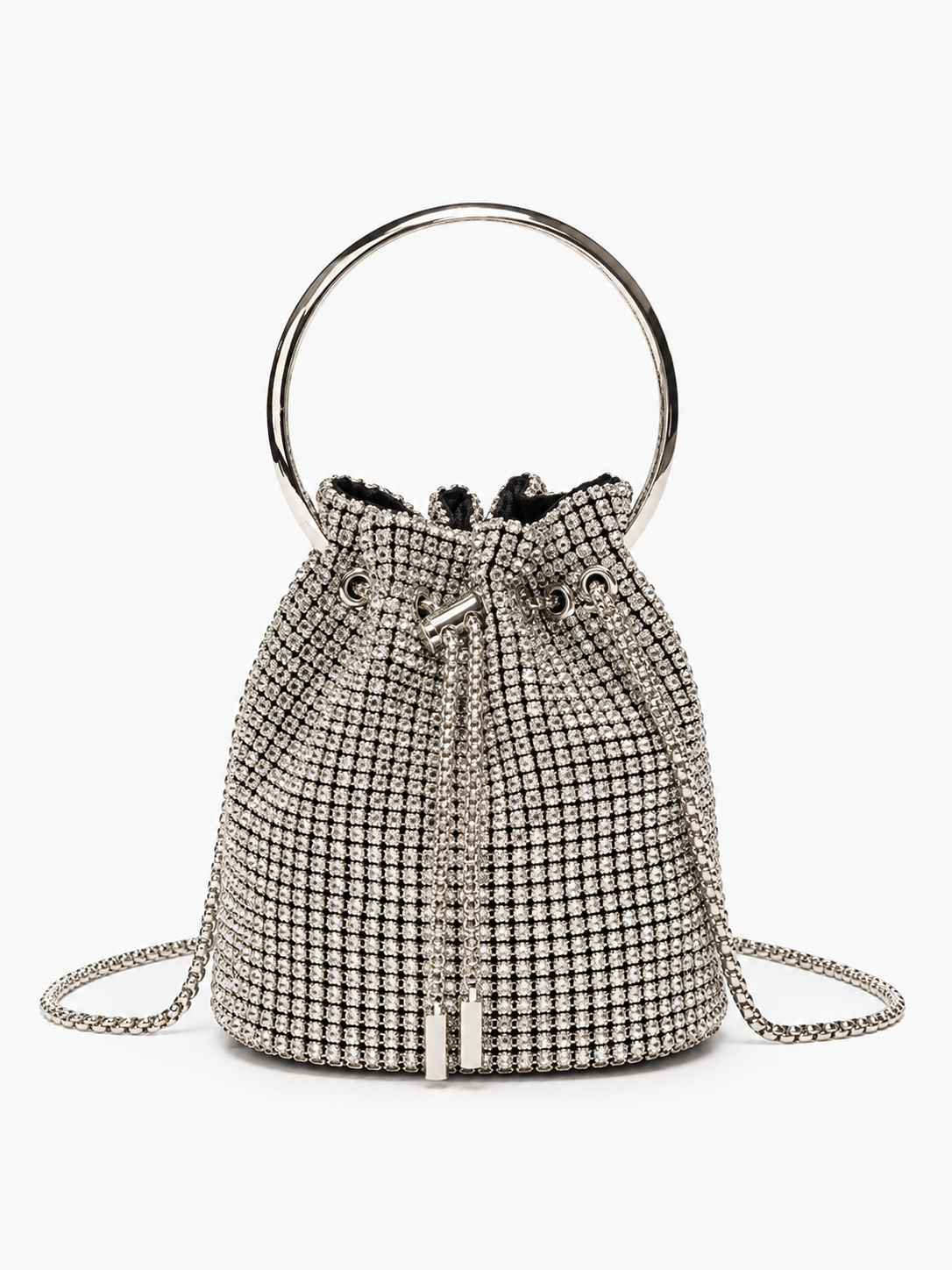 Fiama - Bucket Bag With Rhinestones, col.silver