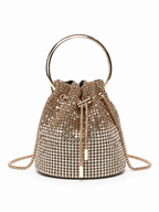 Fiama - Bucket Bag With Rhinestones , col.champagne
