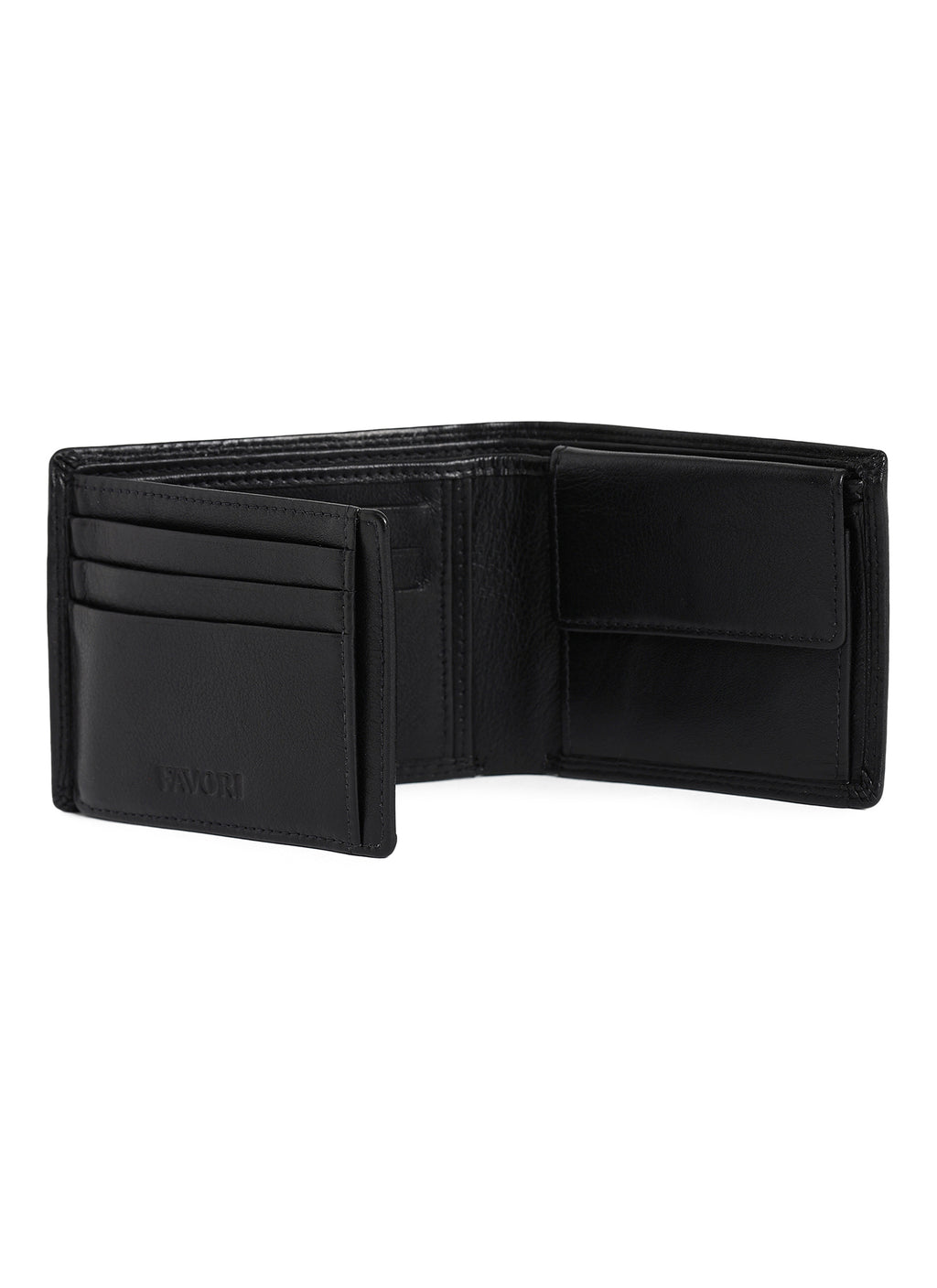 Filato Bi-Fold Men's Leather Wallet With RFID | Black