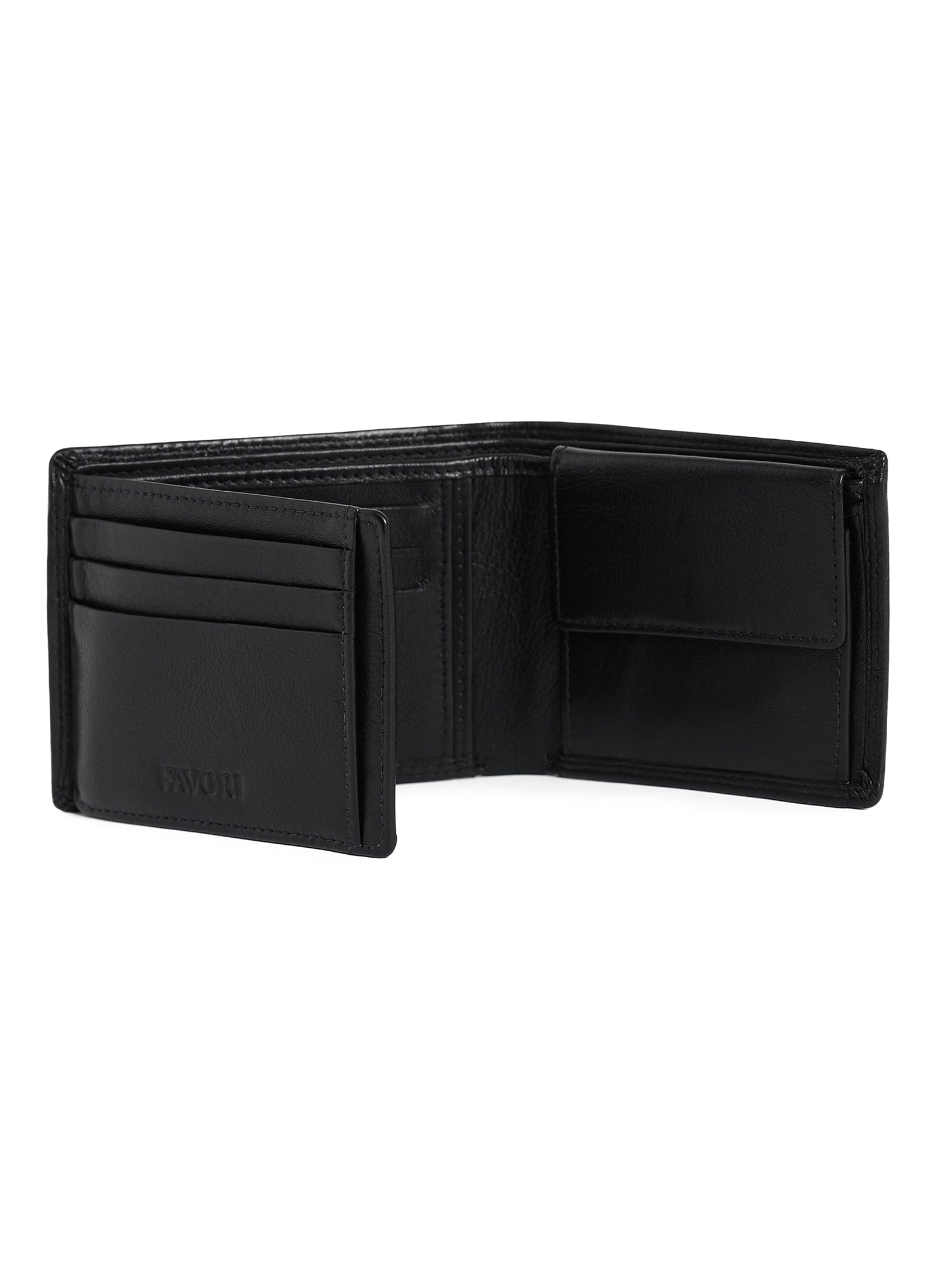 Filato Bi-Fold Men's Leather Wallet With RFID | Black
