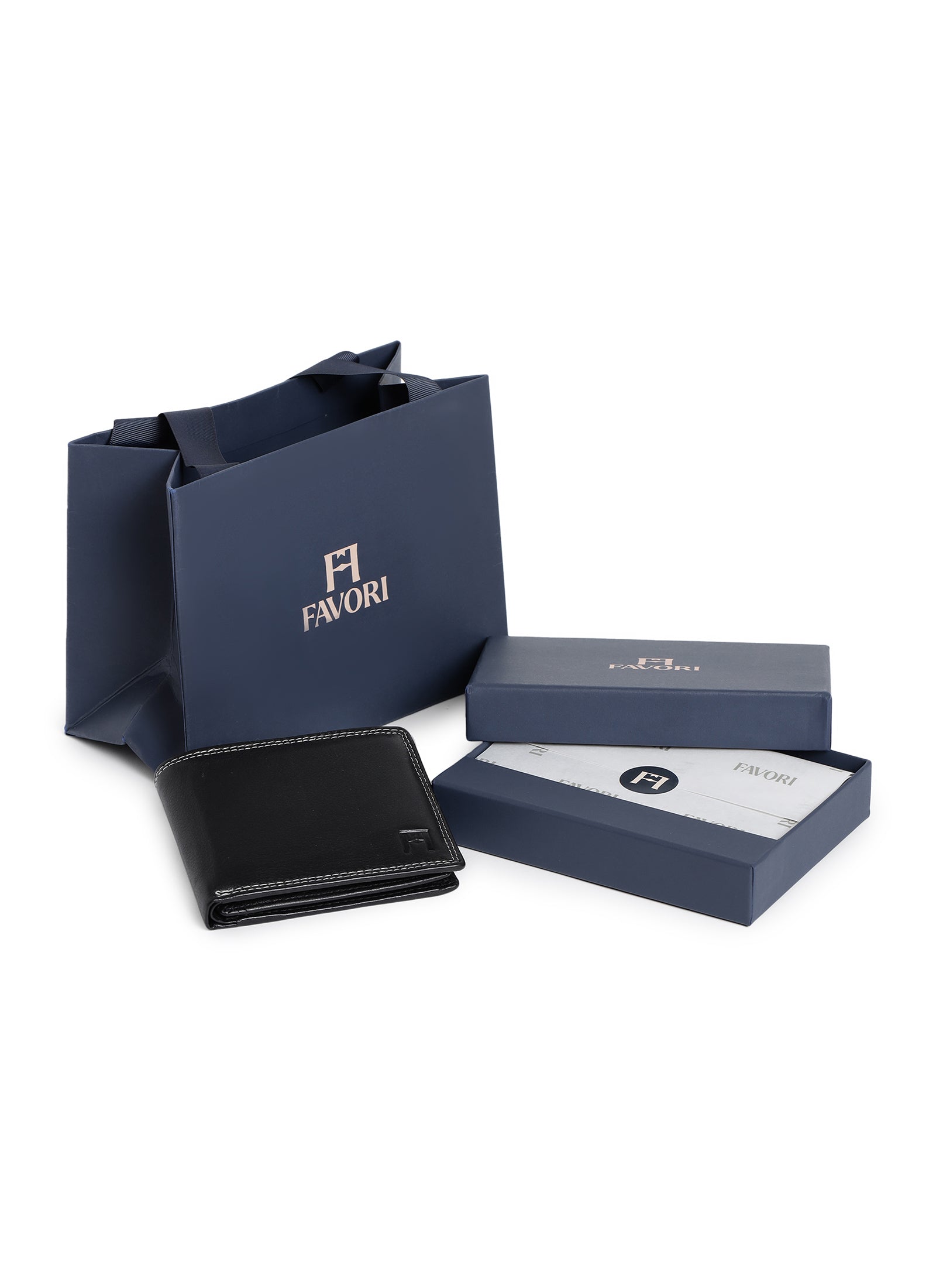 Filato Bi-Fold Men's Leather Wallet With RFID | Black