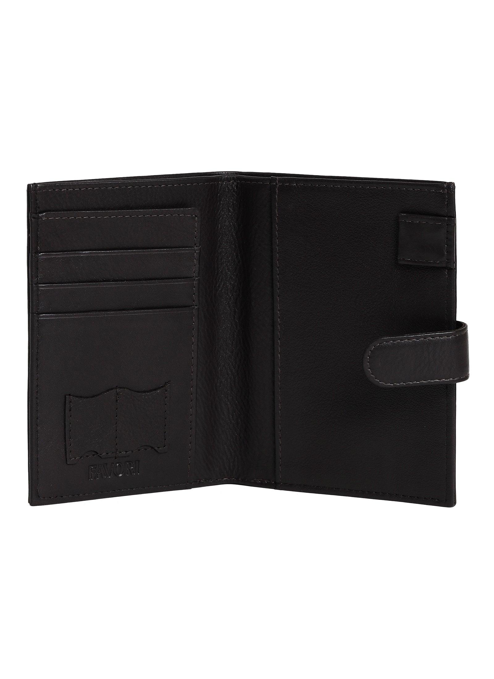 Filato Passport Leather Wallet With RFID | Dark Brown