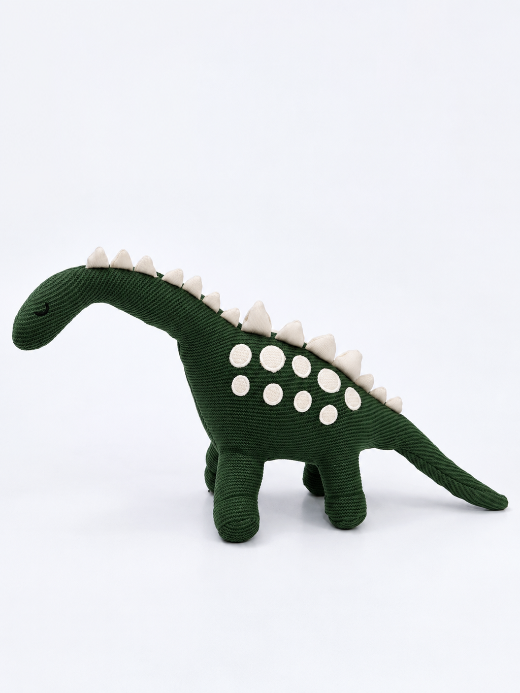 Dino Cotton Knitted Stuffed Toy For Babies And Kids | Forest Green