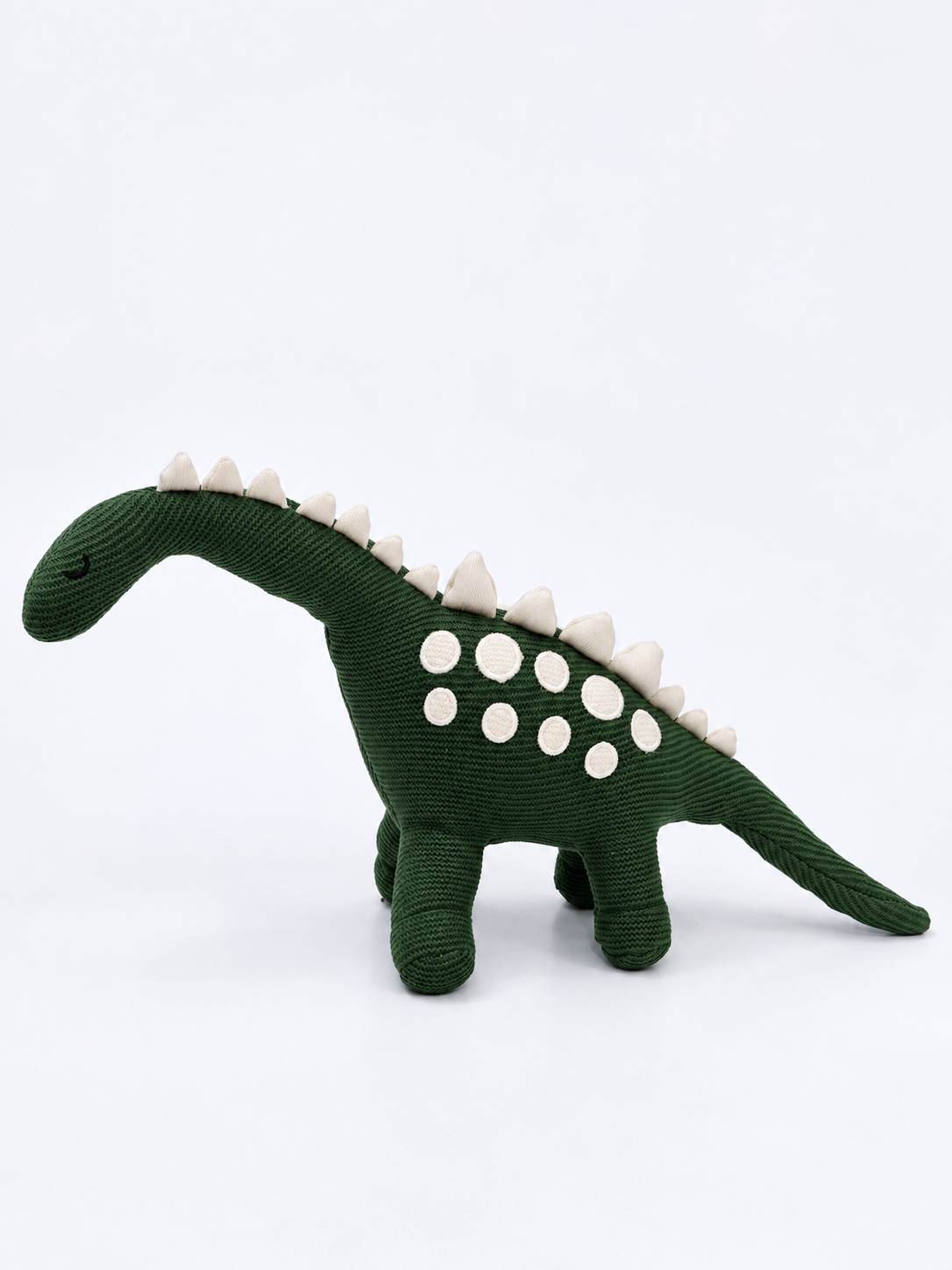 Dino Cotton Knitted Stuffed Toy For Babies And Kids | Forest Green