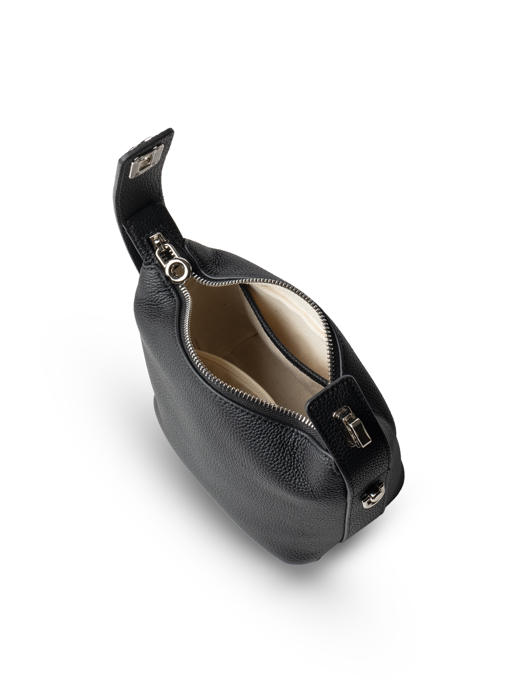 Liora Pebble - Ladies Leather Handbag  | Black