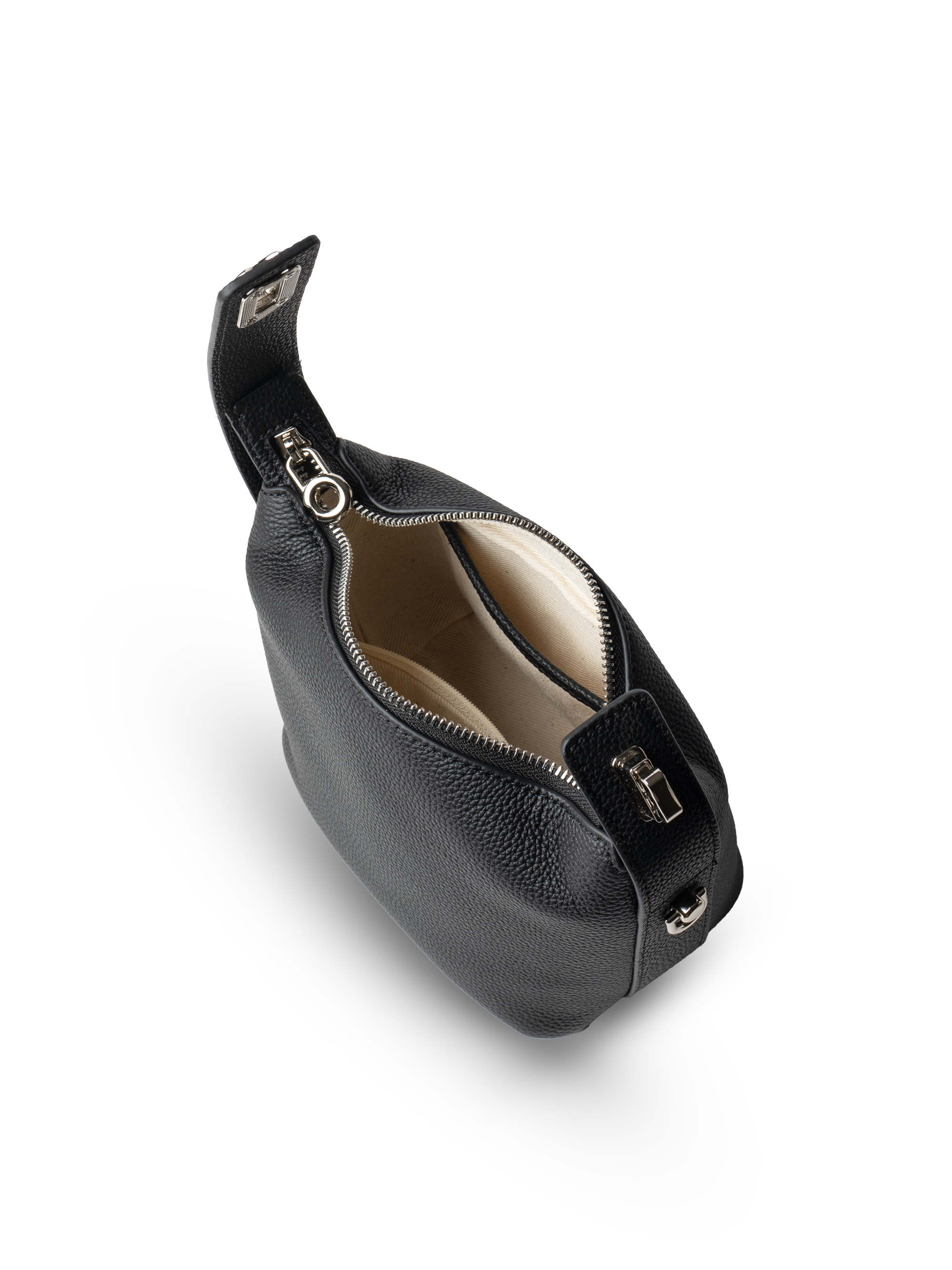 Liora Pebble - Ladies Leather Handbag  | Black