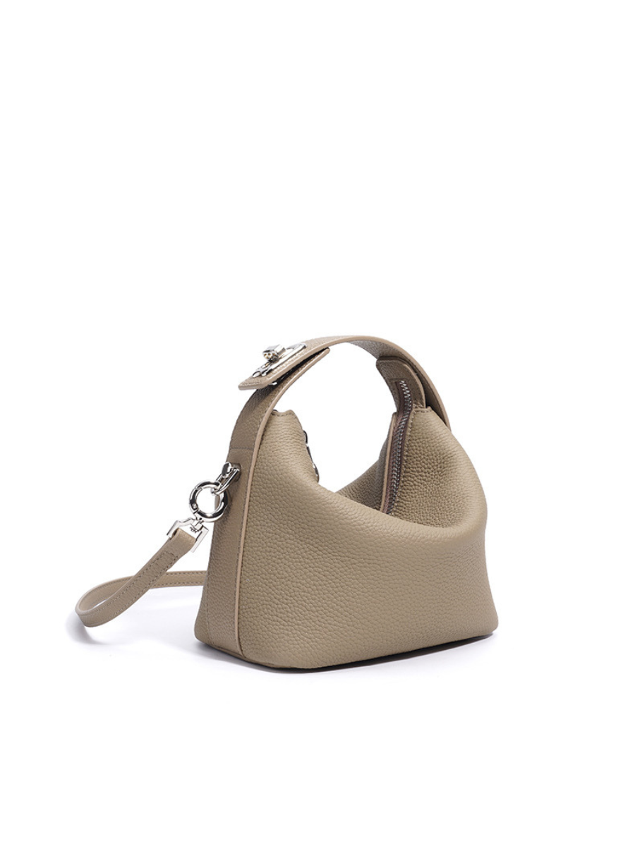 Liora Pebble - Ladies Leather Handbag  | Taupe