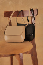 Luna - Ladies Leather Structured Bag I Beige