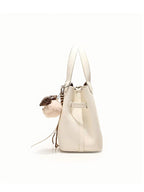 Noelle - Ladies Bucket Bag with Teddy Bear charm, faux leather | Ivory