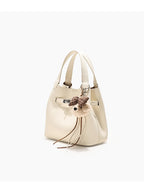 Noelle - Ladies Bucket Bag with Teddy Bear charm, faux leather | Ivory
