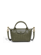 Aria - Ladies woven sling bag , Faux Leather | Olive