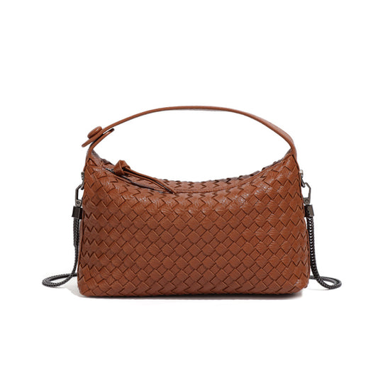 Fero - Ladies Woven Handbag, Faux Leather | Tan