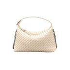 Fero - Ladies Woven Handbag, Faux Leather | Pearl white