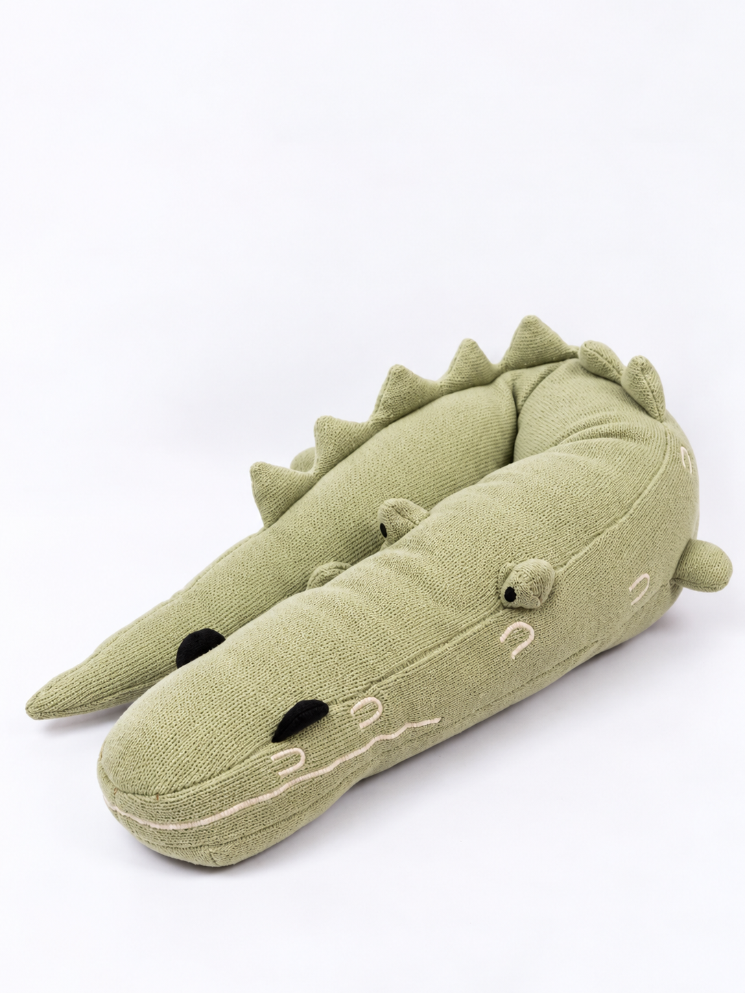 Alligator Cotton Knitted Stuffed Toy For Babies And Kids | Sage Green