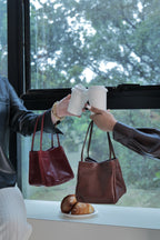 Scatto - Ladies Leather Hand Bag I Dark Brown