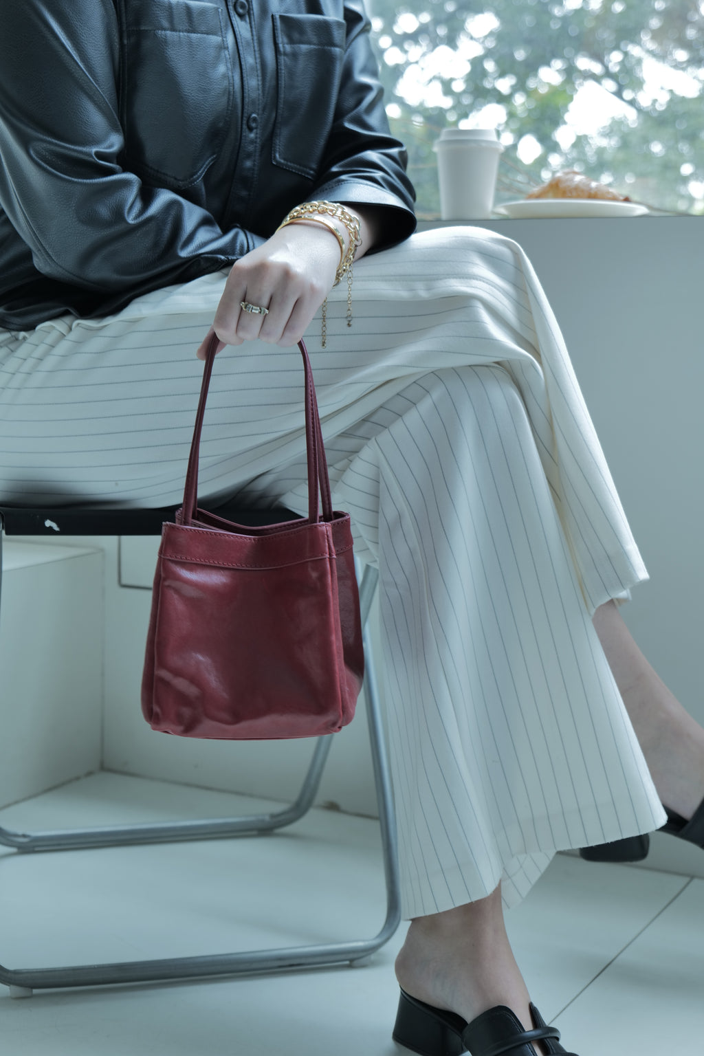 Scatto - Ladies Leather Hand Bag I Dark Red