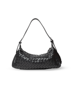 Tissa- Ladies Woven Handbag , Faux Leather | Black