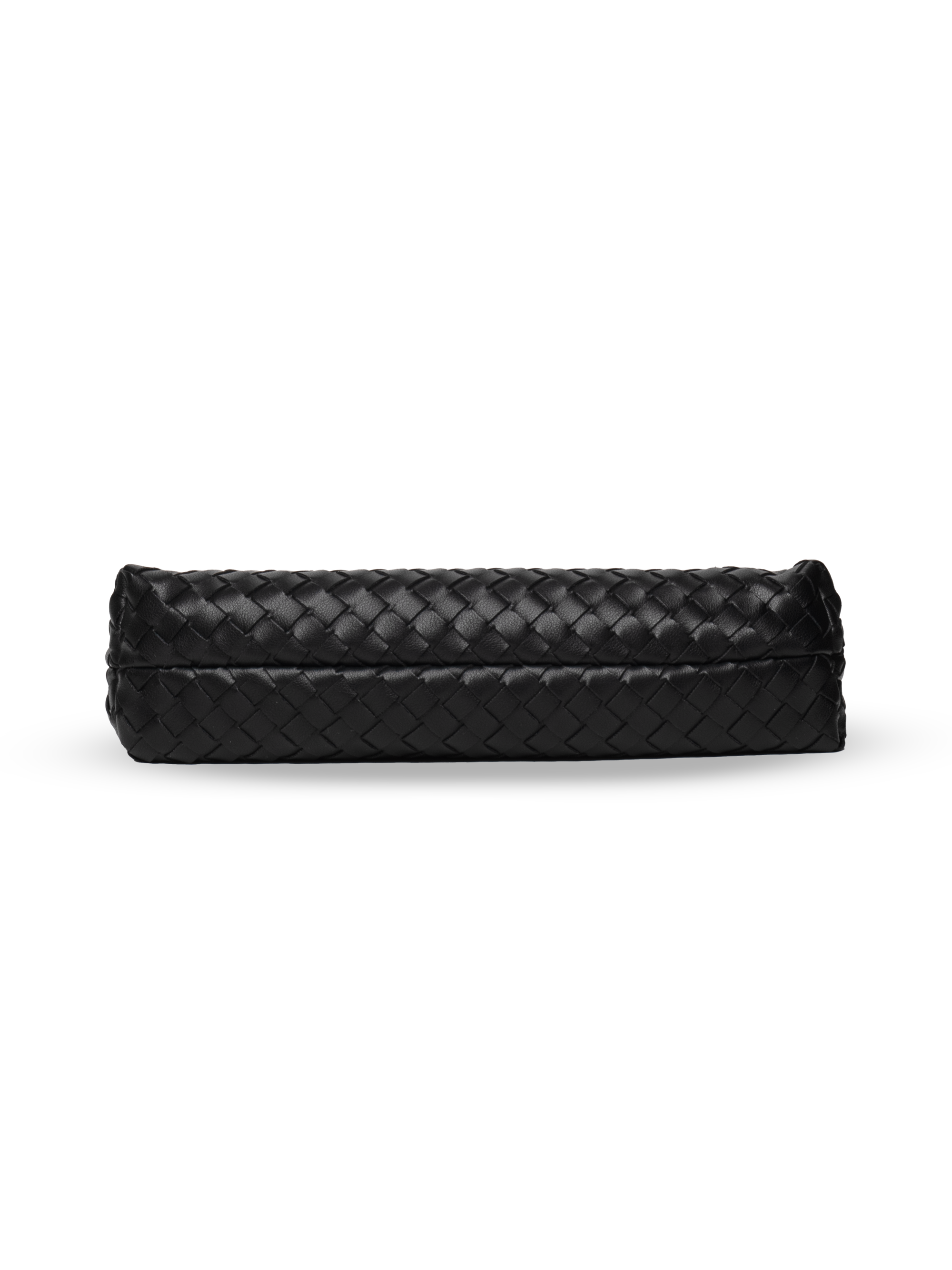 Tissa- Ladies Woven Handbag , Faux Leather | Black