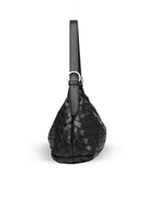 Tissa- Ladies Woven Handbag , Faux Leather | Black