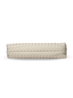 Tissa- Ladies Woven Handbag , Faux Leather | Ivory
