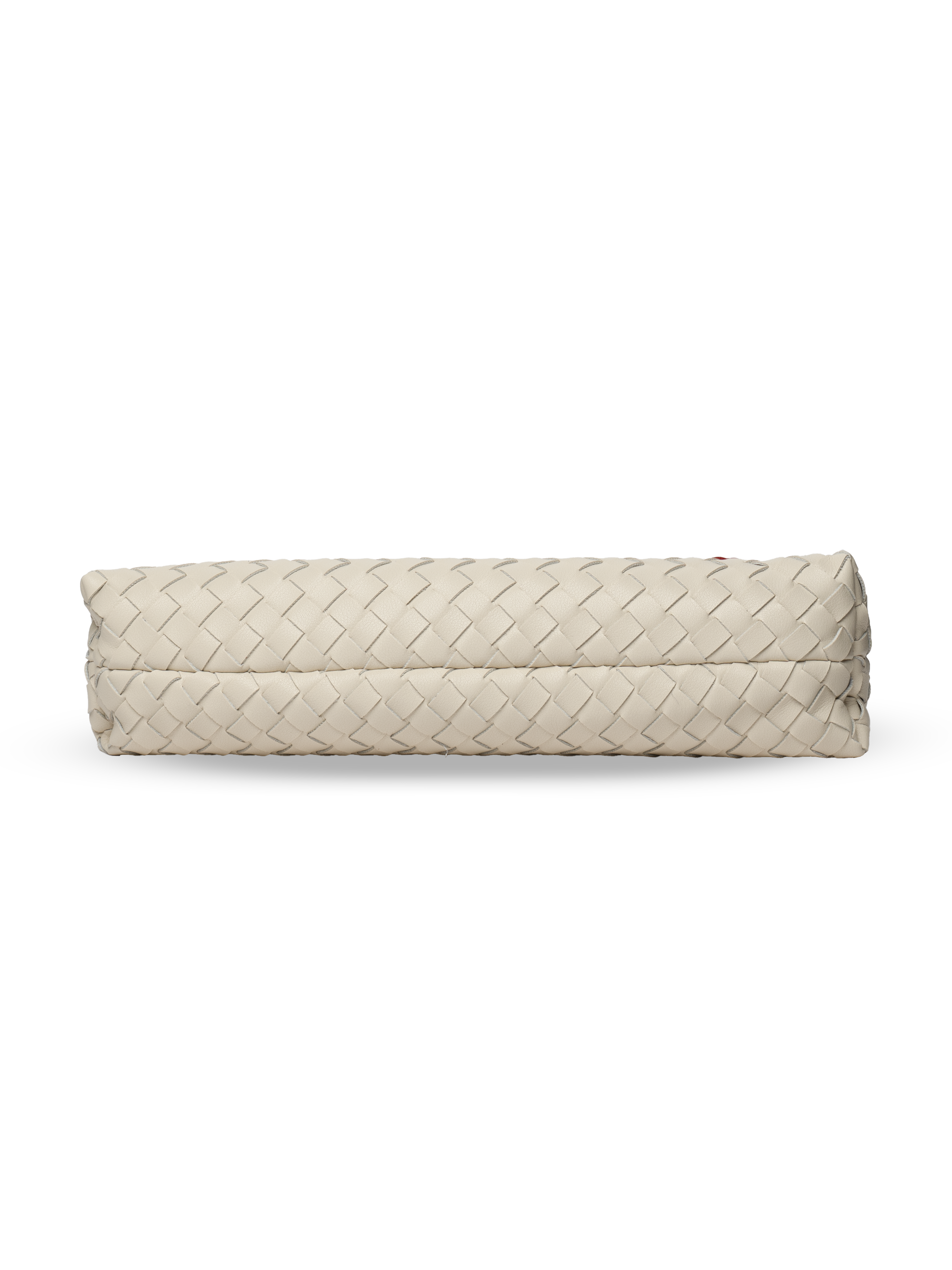 Tissa- Ladies Woven Handbag , Faux Leather | Ivory