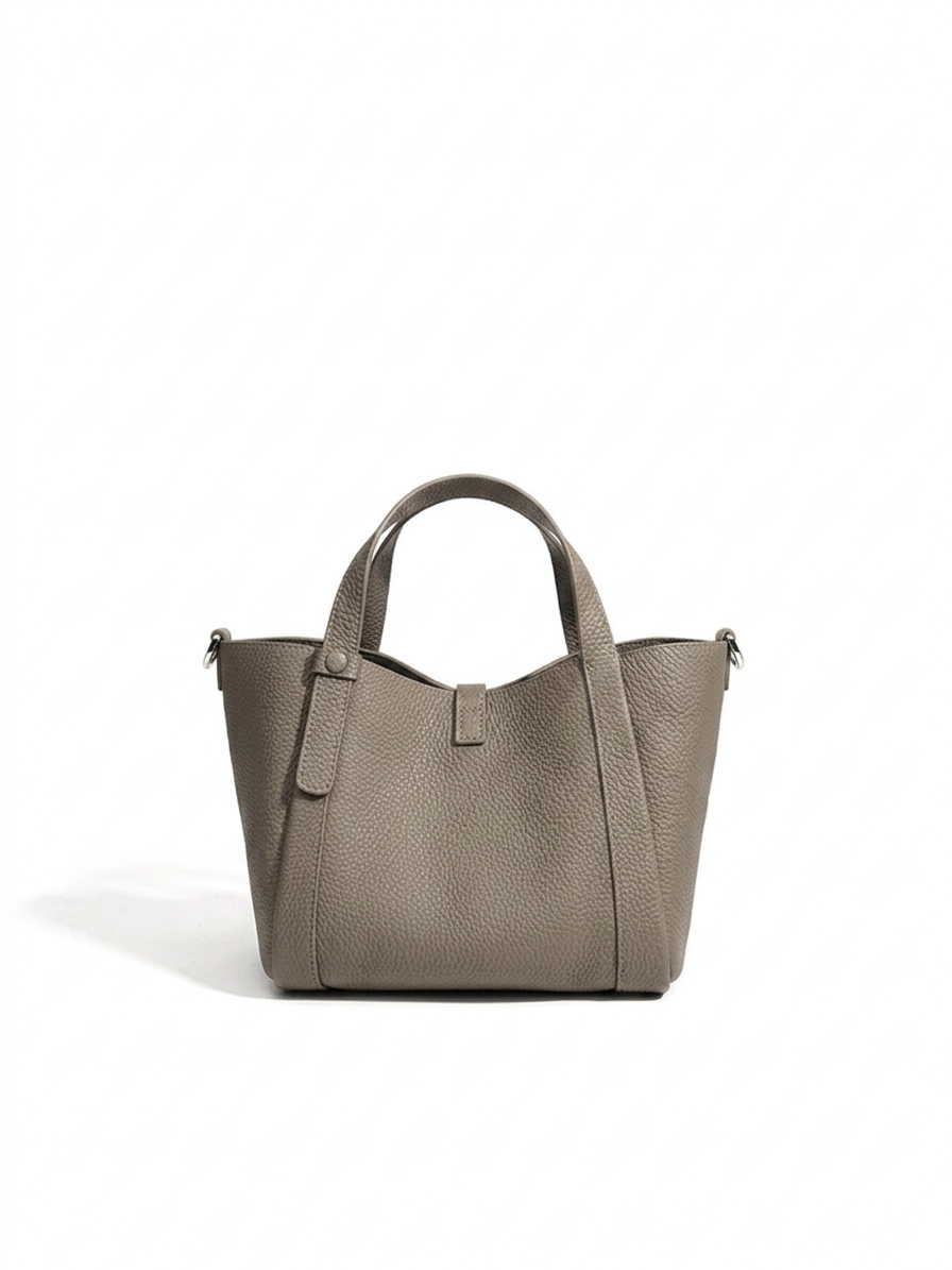 Toscana Pebble-Ladies leather bucket bag, col. Elephant Grey