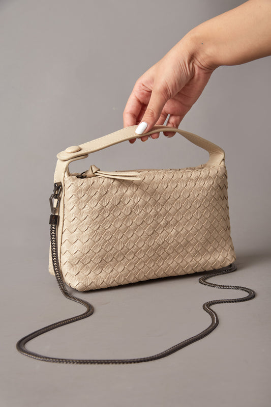 Fero - Ladies woven Handbag, Faux Leather