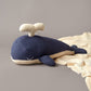 Whale Fish Cotton knitted Stuffed Soft toy for Babies and Kids(Navy Blue and Ivory)
