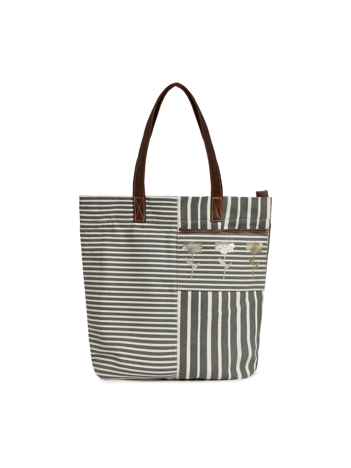 Retro Stripe Ladies Tote Bag with Zip Closure (NEW)