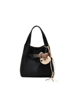 Noelle - Ladies Bucket Bag with Teddy Bear charm, faux leather | Black