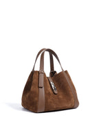 Toscana-Ladies suede leather bucket bag, col. Dark Brown