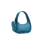 Jolie - Ladies Leather Hobo With Hanging Airpod Case | Teal Blue