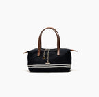 Simone - Ladies canvas denim handbag with leather trims| Navy/Tan