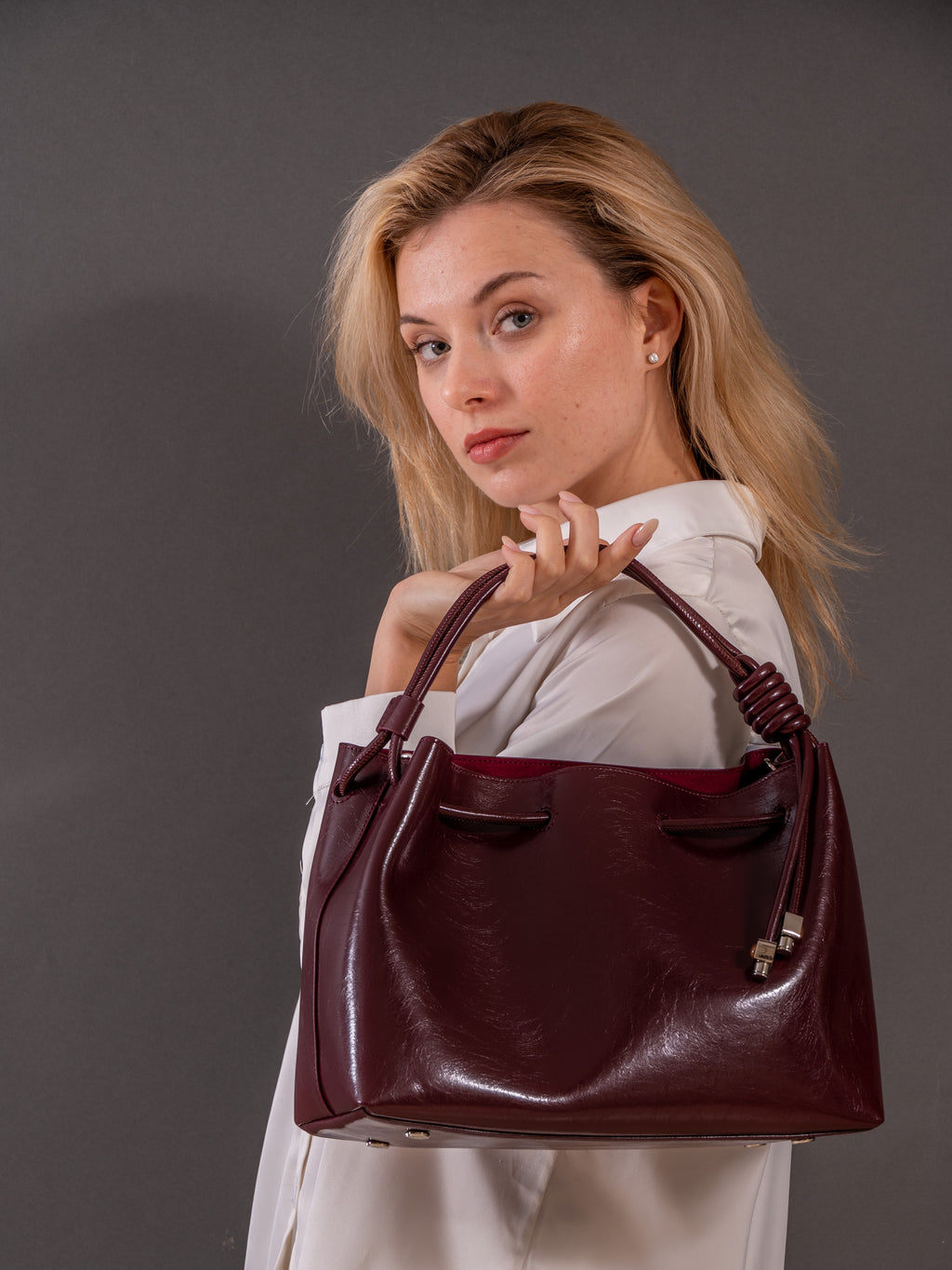 Terra - Ladies Leather Satchel Bag | Bordo