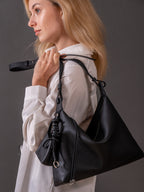 Lusso - Ladies Leather Satchel Bag | Black