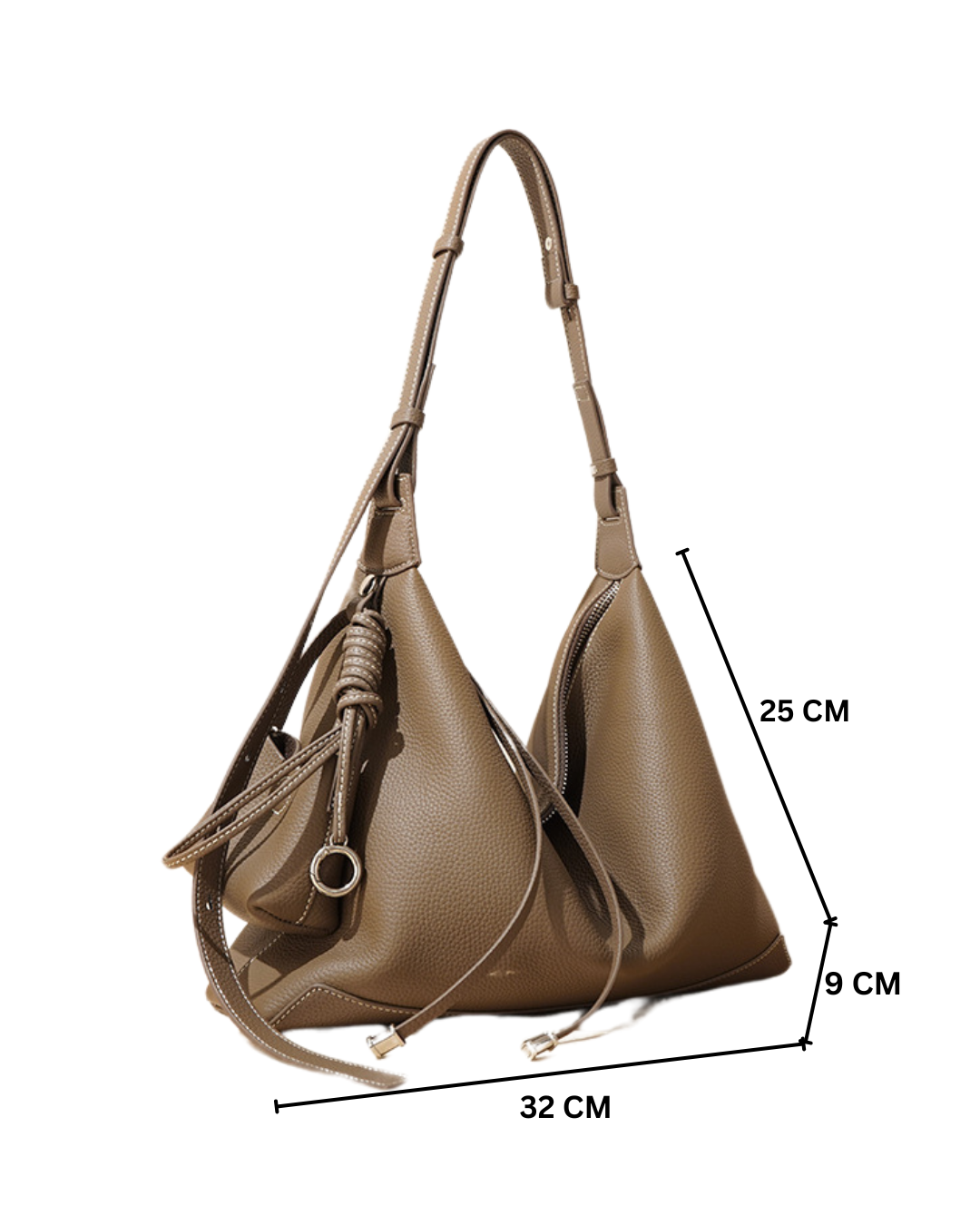 Lusso - Ladies Leather Satchel Bag | Taupe