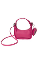 Jolie - Ladies Leather Hobo With Hanging Airpod Case | Fuschia